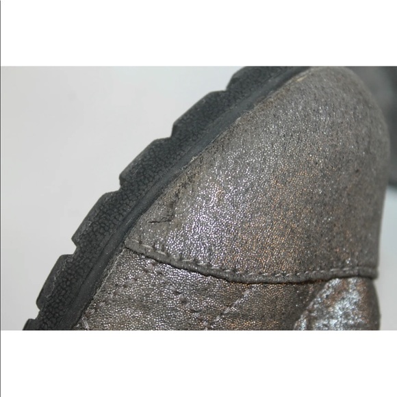 Justice Winter Girl Boots Gray Quilted Studs Zipper Lace Lined Sz 3 Gemstones - Picture 12 of 12